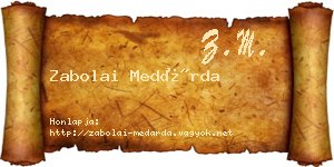 Zabolai Medárda névjegykártya